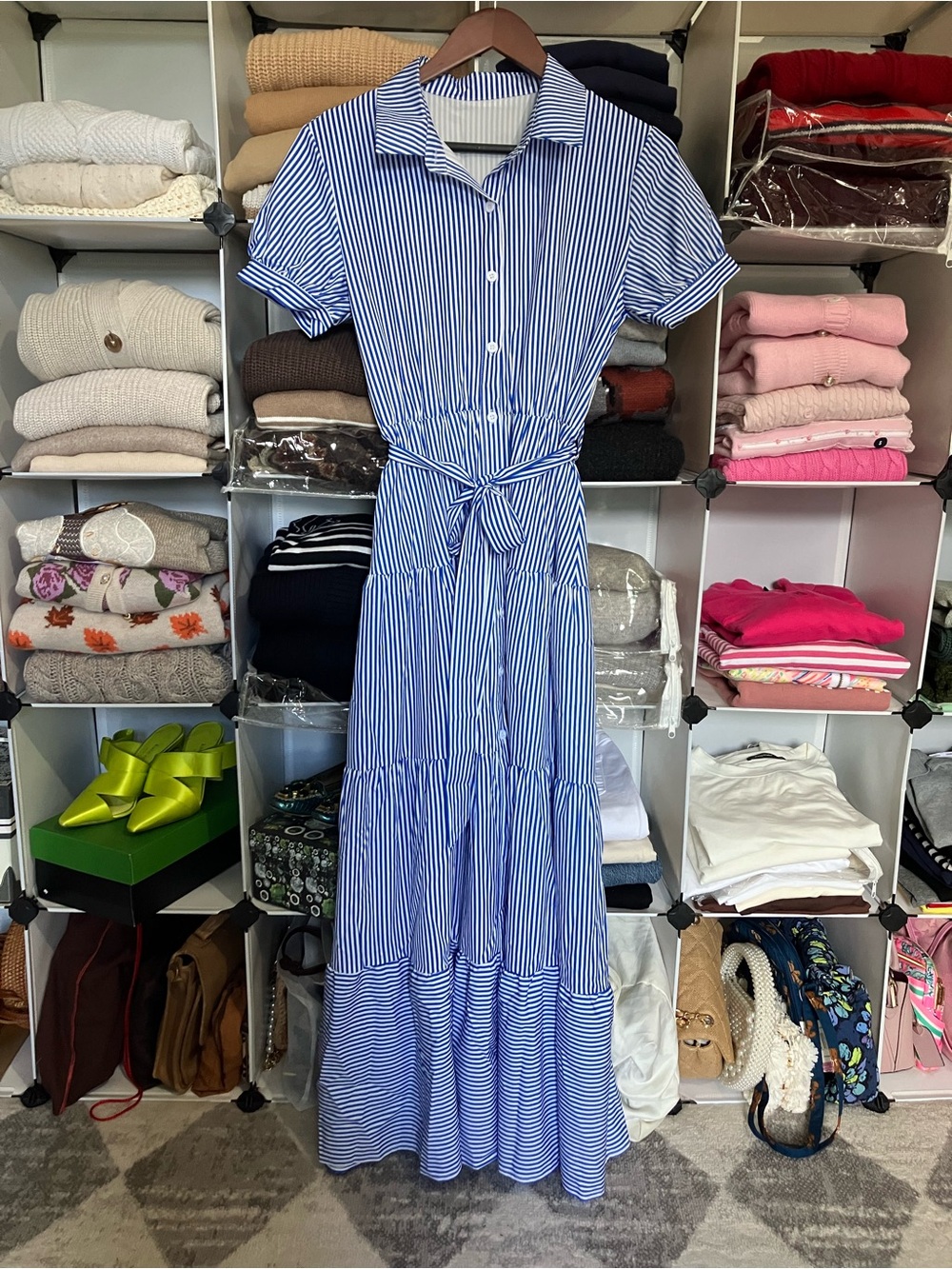 NWOT Stripe Shirt Maxi Dress